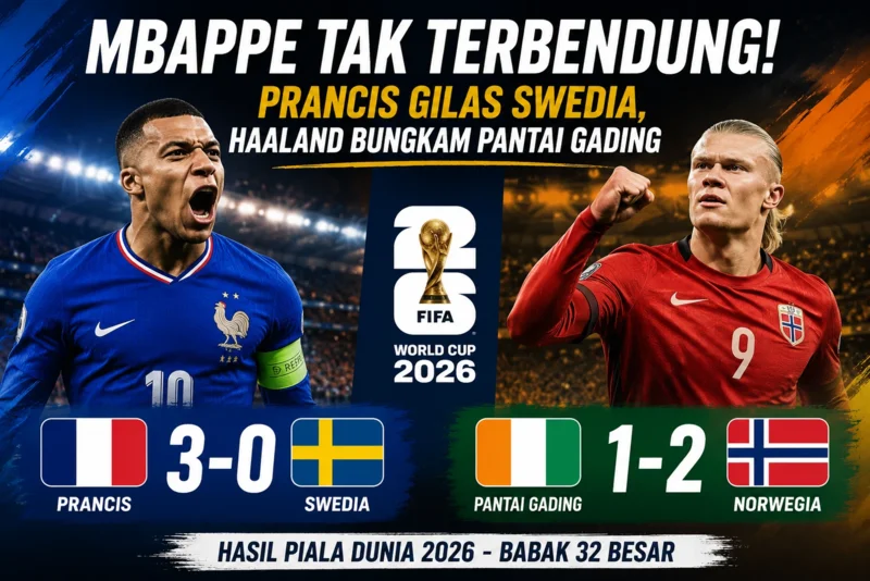 Mbappe Tak Terbendung! Prancis Gilas Swedia, Haaland Bungkam Pantai Gading.webp